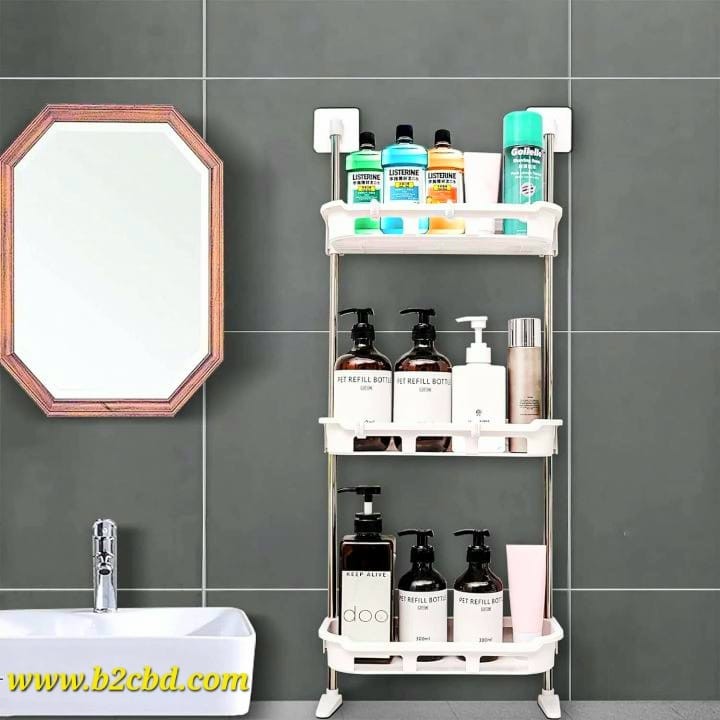 Multifunctional Storage Rack Stikergum  || ড্রিল ছাড়া দেয়ালে লাগানো যায়