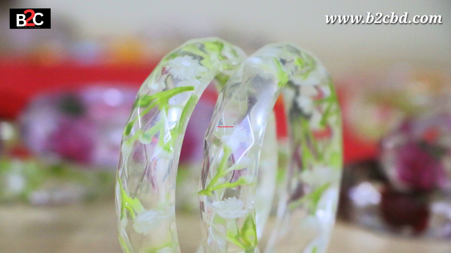 2Pcs Acrylic Resin Chunky Bangle Bracelets